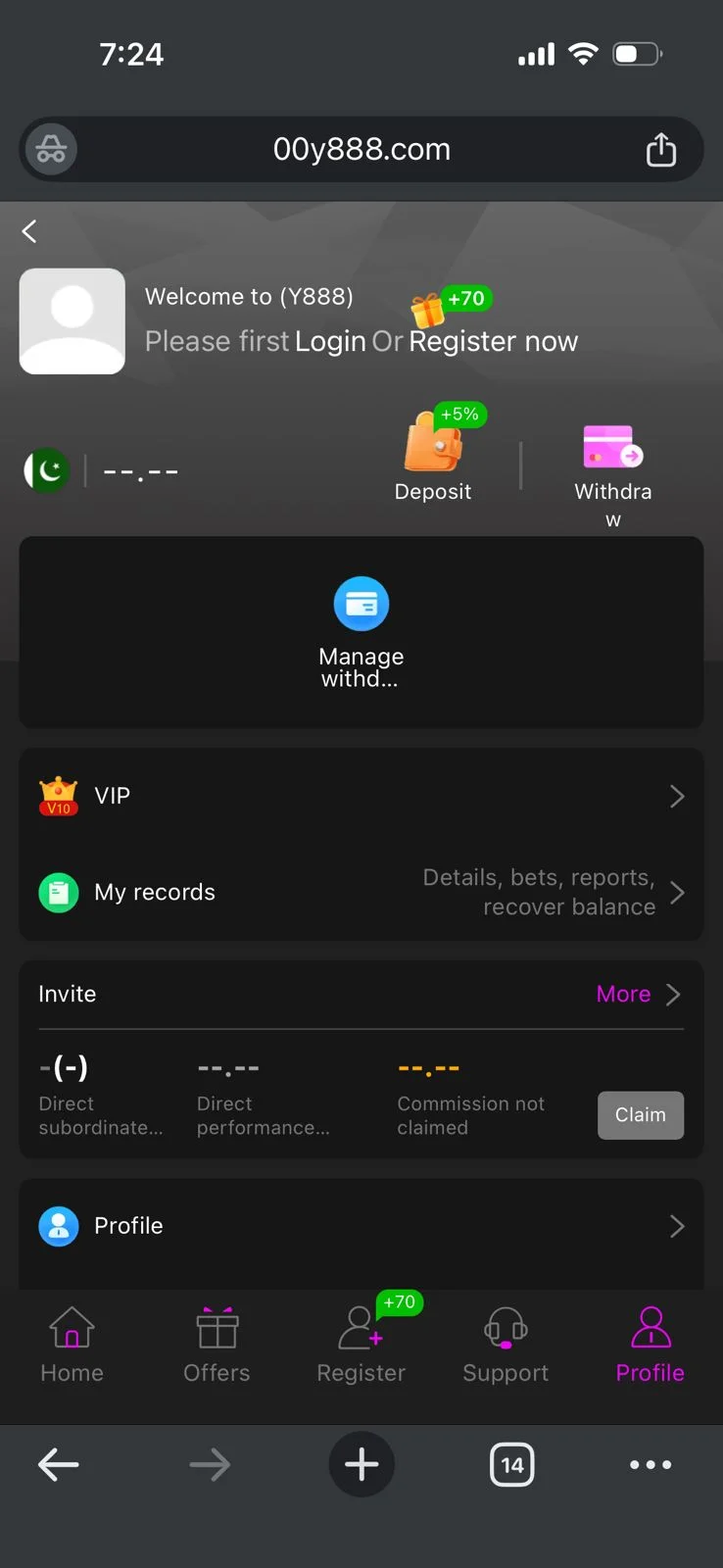 Y888 Login